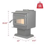 Ashley Hearth AW1120E-P Wood Burning Stove, Black