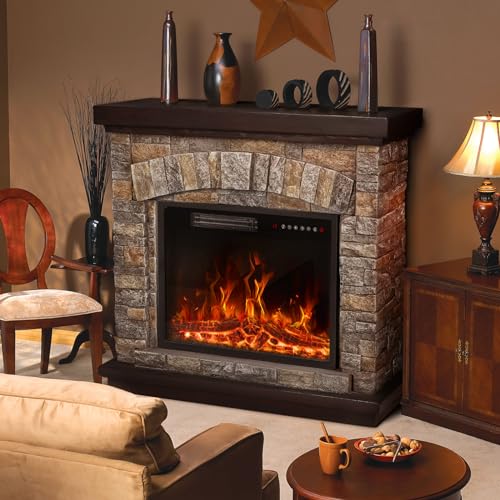 PUKAMI 36" Electric Fireplace with Stylish Mantel