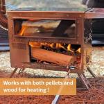 Portable Green Hori 5 Pellet Stove for Camping