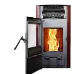 Comfortbilt Small Burgundy Pellet Stove with 47 Lbs Hopper