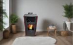 Comfortbilt Small Burgundy Pellet Stove with 47 Lbs Hopper