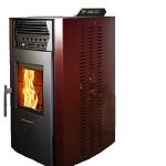 Comfortbilt Small Burgundy Pellet Stove with 47 Lbs Hopper