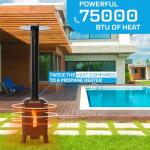Wood Pellet Outdoor Patio Heater with Glass Window