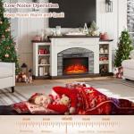 72" White Electric Fireplace TV Stand with Mantel