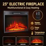 72" White Electric Fireplace TV Stand with Mantel