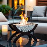 JHY Design 19" Portable Round Ethanol Fireplace