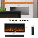 COSTWAY 36-Inch Electric Fireplace with Adjustable Flames