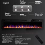 BOSSIN 72 Inch Ultra-Thin Electric Fireplace