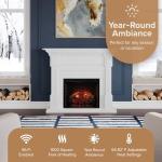Modern White Mantel with Electric Fireplace Insert