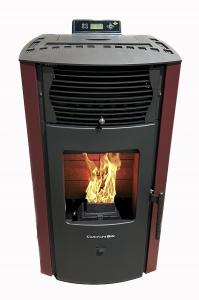 Comfortbilt Small Burgundy Pellet Stove with 47 Lbs Hopper