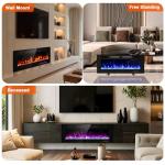 BREEZEHEAT 50" Electric Wall-Mounted Fireplace with Remote