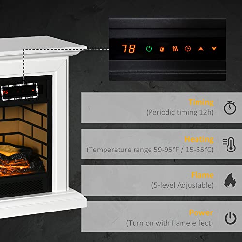 31" Electric Fireplace with Dimmable Flame Effect