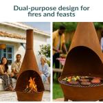 Rustic 6-Foot Mexican-Style Steel Chiminea