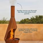 Rustic 6-Foot Mexican-Style Steel Chiminea