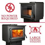 Ashley Hearth AW1820E Black Wood Stove Insert