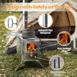Portable Wood Burning Camping Stove with Chimney