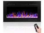 30" Electric Wall-Mounted Fireplace with Remote