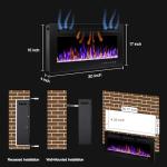 30" Electric Wall-Mounted Fireplace with Remote