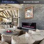 50" Electric Wall-Mounted Fireplace with Remote Control