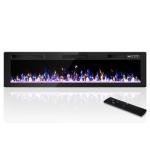 72" Electric Fireplace with Multi-Flame and Remote