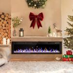 72" Electric Fireplace with Multi-Flame and Remote