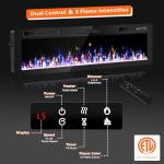 72" Electric Fireplace with Multi-Flame and Remote