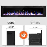 72" Electric Fireplace with Multi-Flame and Remote