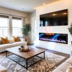 72" Electric Fireplace with Multi-Flame and Remote