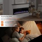 72" Electric Fireplace with Multi-Flame and Remote