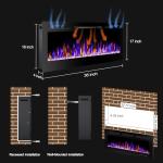 36" Electric Wall-Mounted Fireplace with Remote
