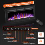 36" Electric Wall-Mounted Fireplace with Remote