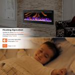 36" Electric Wall-Mounted Fireplace with Remote