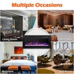 36" Electric Wall-Mounted Fireplace with Remote