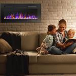 36" Electric Wall-Mounted Fireplace with Remote