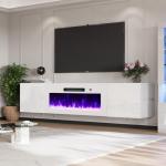 AMERLIFE Wall-Mounted Electric Fireplace TV Stand