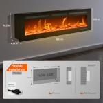 60 Inch Electric Wall-Mounted Fireplace with Remote