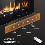 60 Inch Electric Wall-Mounted Fireplace with Remote
