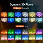 60 Inch Electric Wall-Mounted Fireplace with Remote