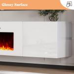 AMERLIFE Wall-Mounted Electric Fireplace TV Stand