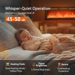 60 Inch Electric Wall-Mounted Fireplace with Remote