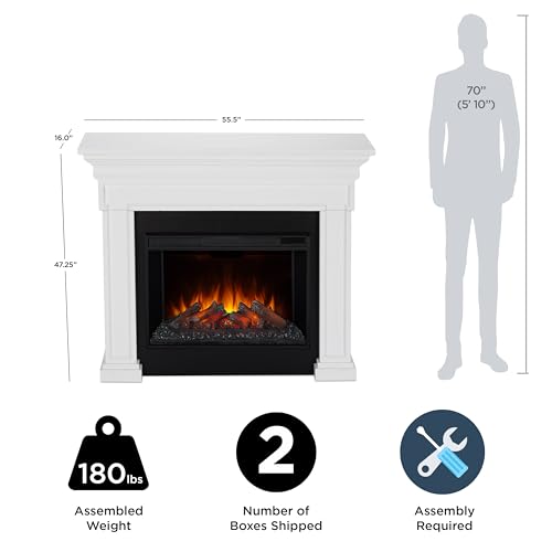 Real Flame Emerson 56" Electric Fireplace with Mantel