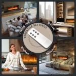 60 Inch Electric Wall-Mounted Fireplace with Remote