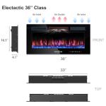 Home4me 36" Wall-Mounted Electric Fireplace Heater