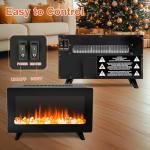 16" Electric Fireplace Desk Heater with 3D Flames