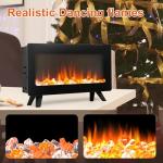 16" Electric Fireplace Desk Heater with 3D Flames