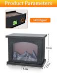 USB Rechargeable Electric Fireplace Lantern with LED Flame
