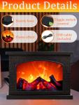 USB Rechargeable Electric Fireplace Lantern with LED Flame