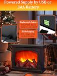 USB Rechargeable Electric Fireplace Lantern with LED Flame