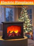 USB Rechargeable Electric Fireplace Lantern with LED Flame