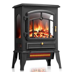ZAFRO Electric Fireplace Stove with Adjustable Brightness